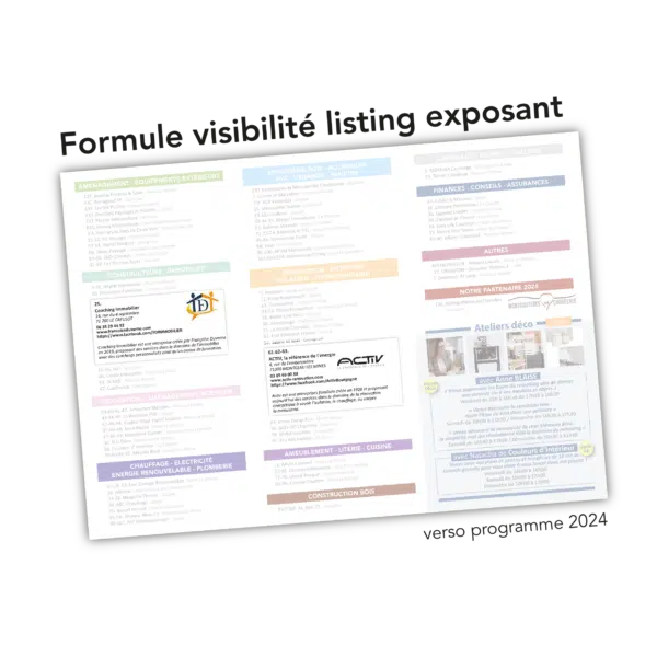 Formule visibilité listing exposant